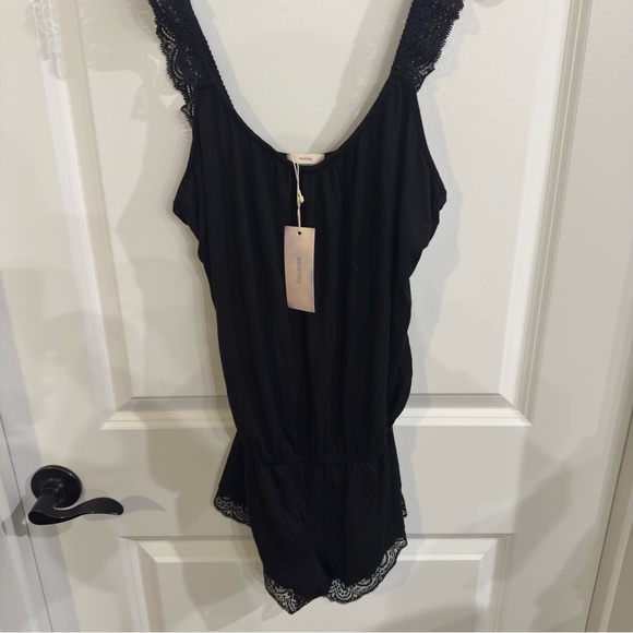 Eberjey Cecelia Enchanted Teddy PJ Pajamas in Black - Picture 5 of 9